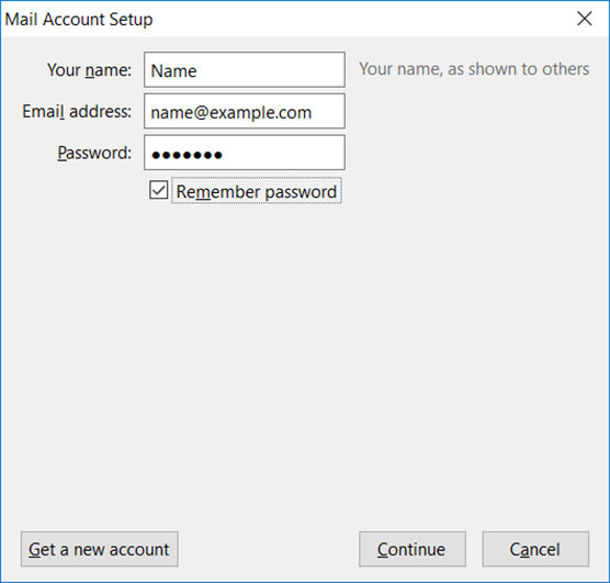Setup ICA.NET email account on Thunderbird email client Step 3